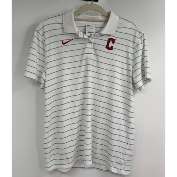 Nike Other - NWT Nike X Cleveland Guardian Polo Shirt Womens L White Gray Short Sleeve MLB